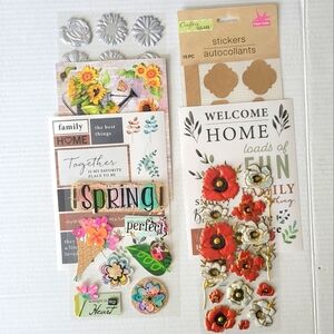 ARTS & CRAFTS SCRAPBOOKING fun " SPRING"   stickers NWOT. Different  Styles.